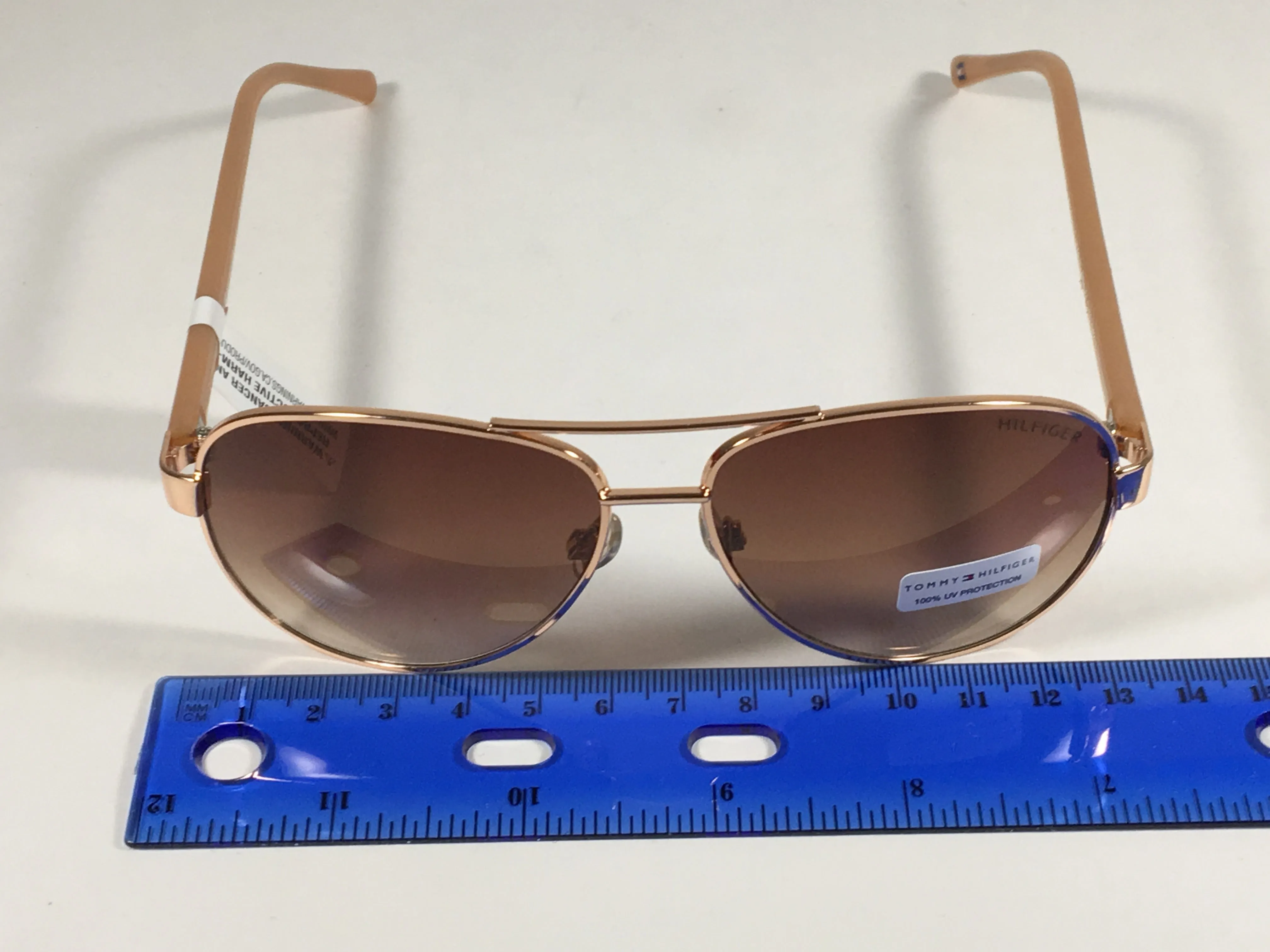 Tommy Hilfiger Sami Aviator Sunglasses Rose Gold and Nude Frame Brown Gradient Lens SAMI WM OL311