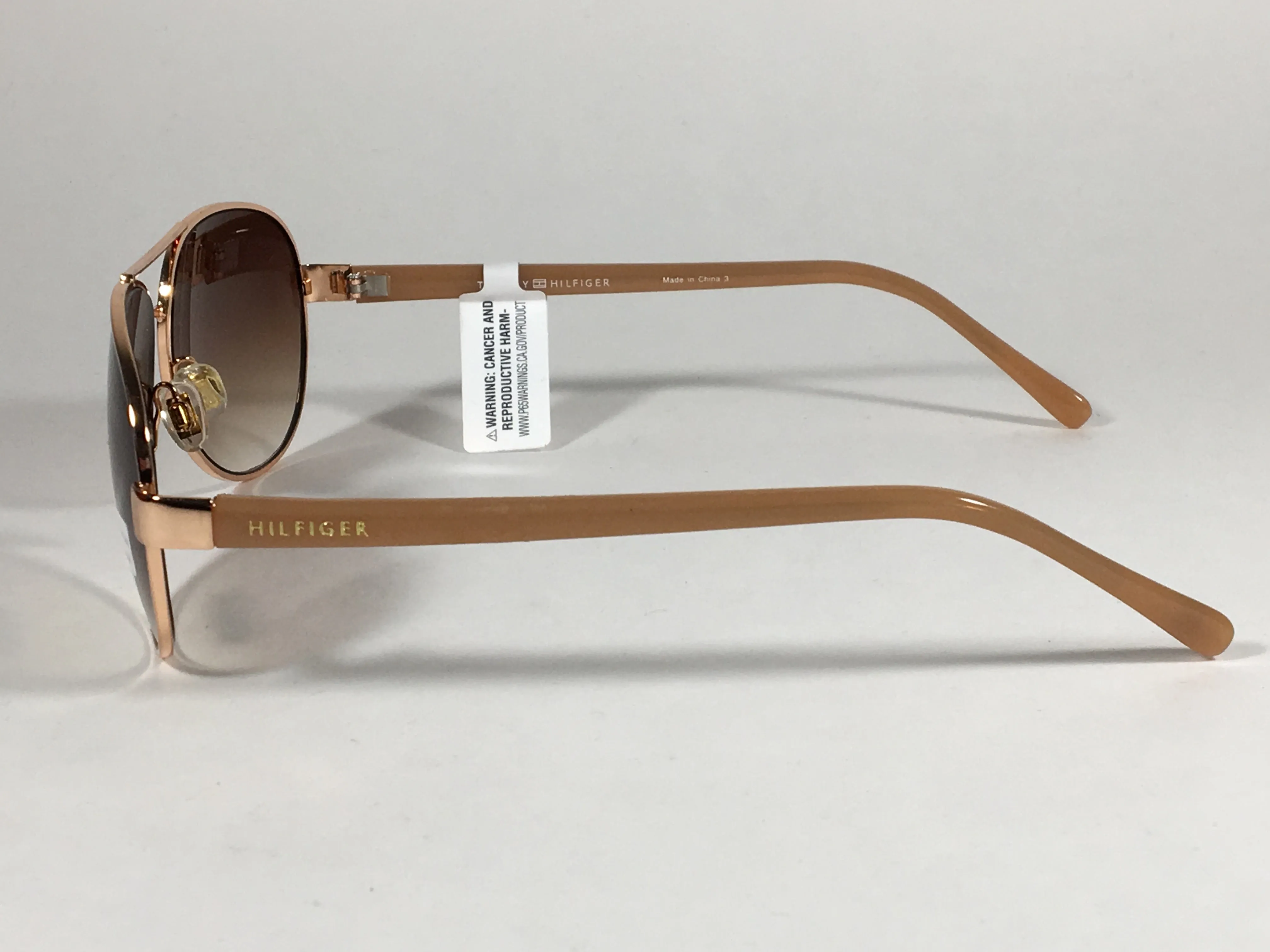 Tommy Hilfiger Sami Aviator Sunglasses Rose Gold and Nude Frame Brown Gradient Lens SAMI WM OL311