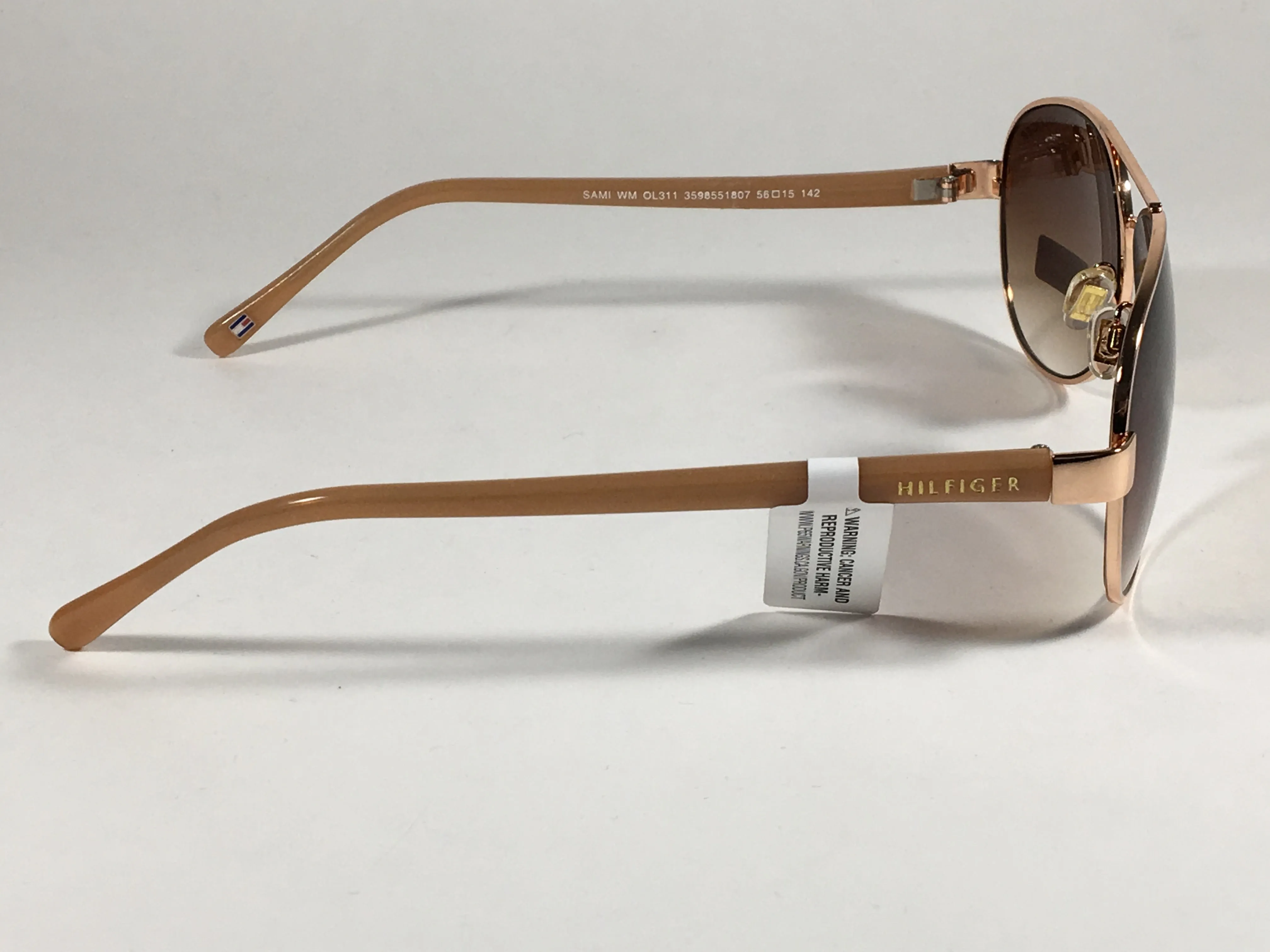 Tommy Hilfiger Sami Aviator Sunglasses Rose Gold and Nude Frame Brown Gradient Lens SAMI WM OL311