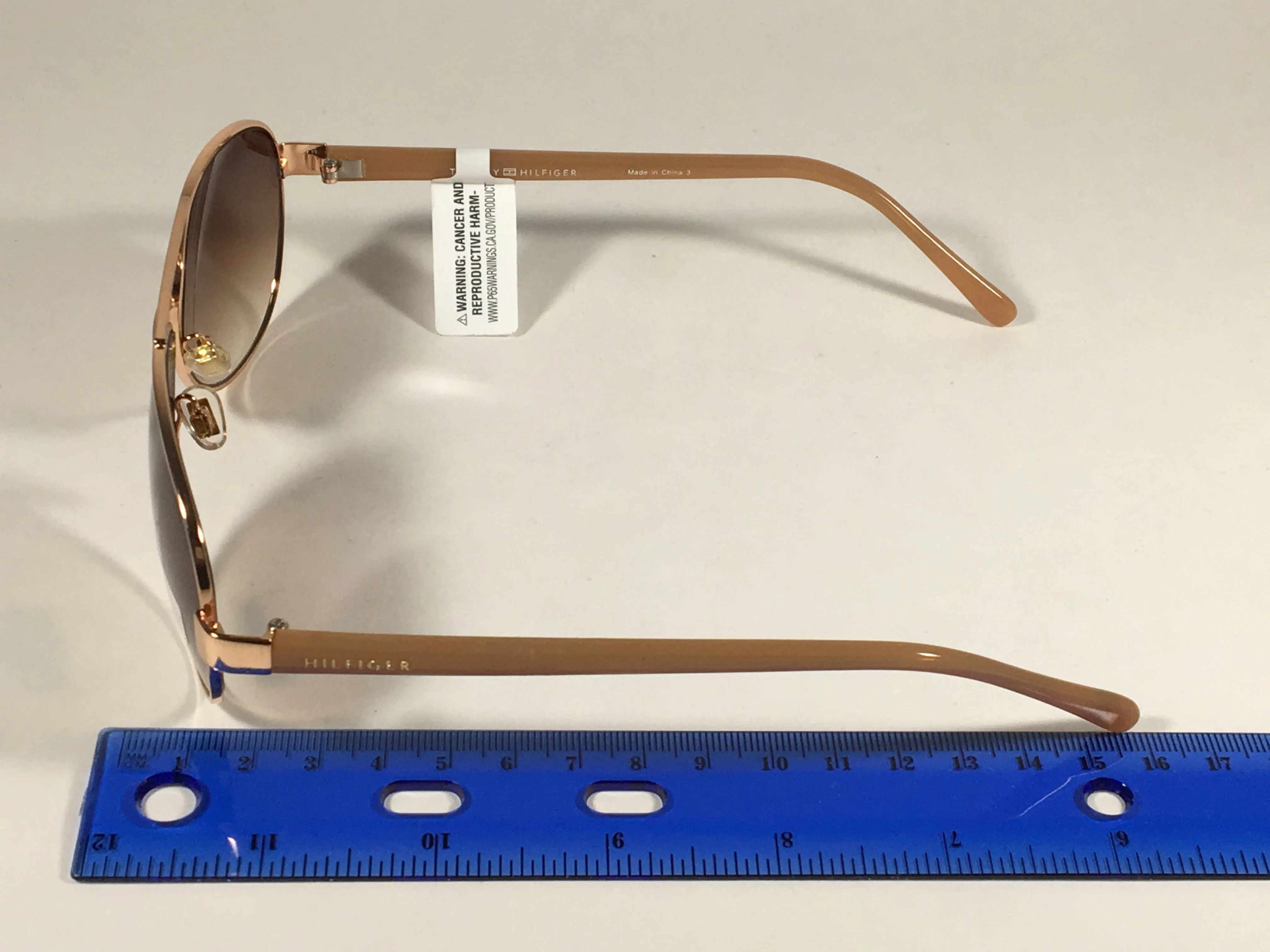 Tommy Hilfiger Sami Aviator Sunglasses Rose Gold and Nude Frame Brown Gradient Lens SAMI WM OL311