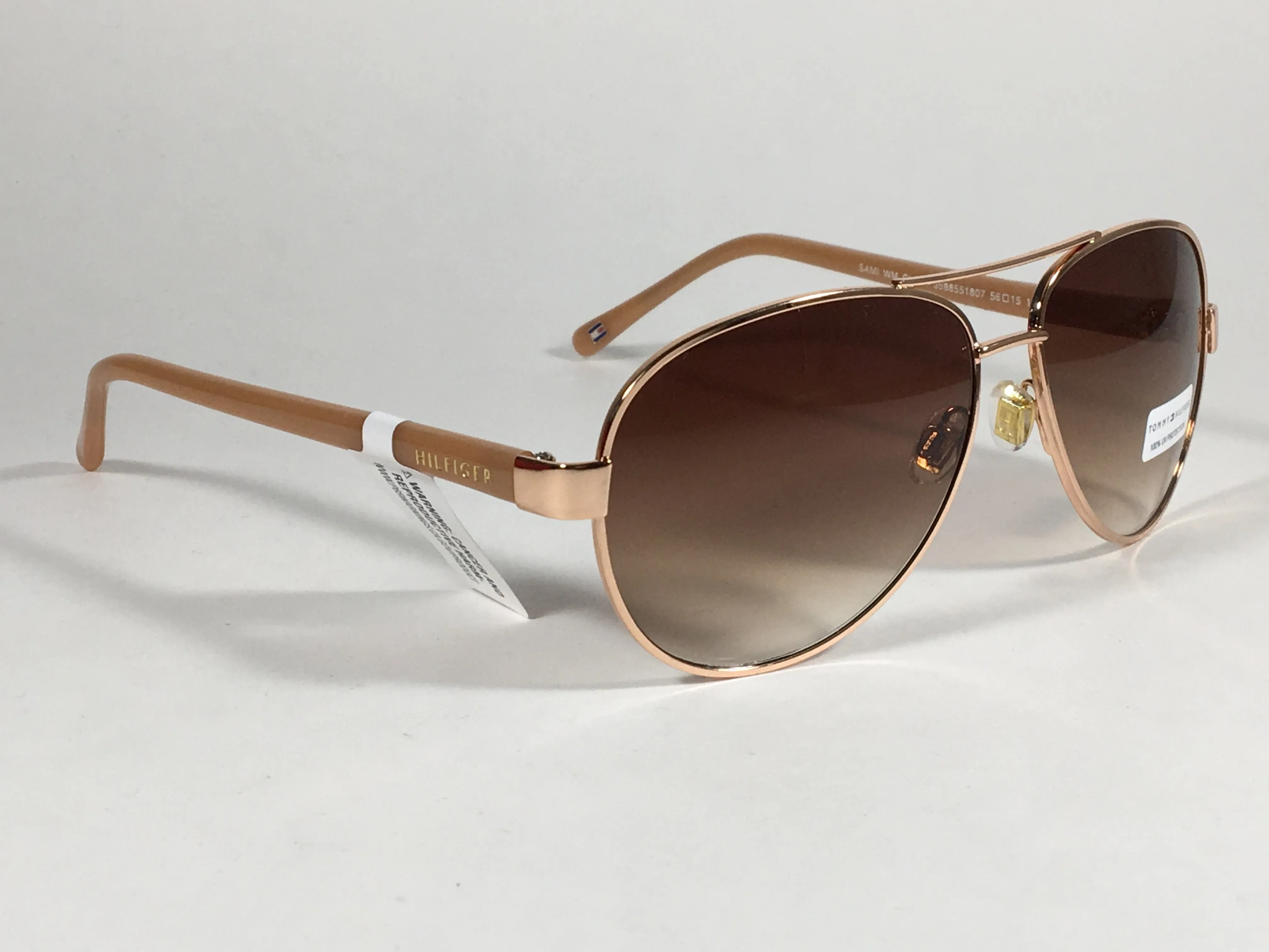Tommy Hilfiger Sami Aviator Sunglasses Rose Gold and Nude Frame Brown Gradient Lens SAMI WM OL311