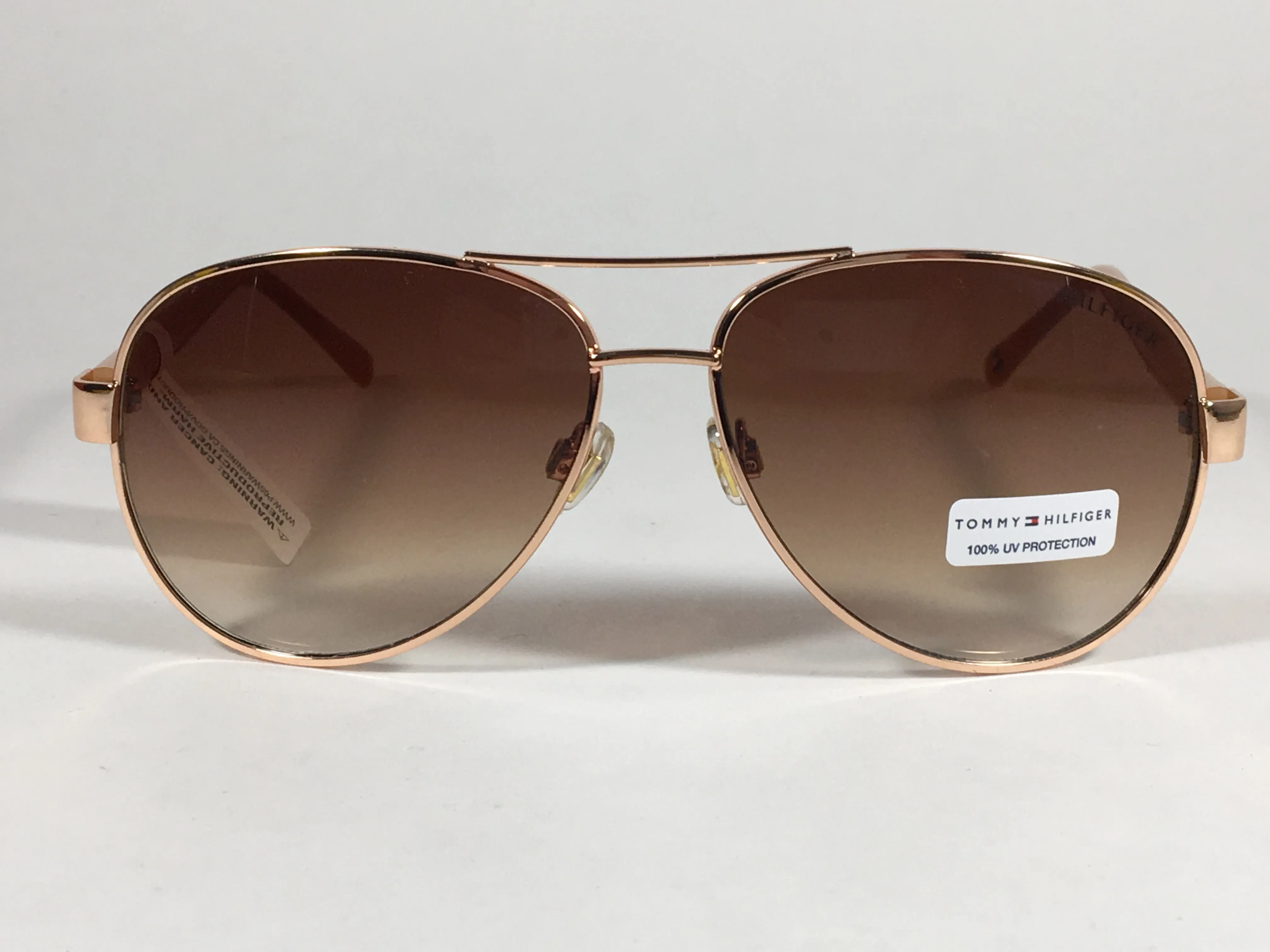 Tommy Hilfiger Sami Aviator Sunglasses Rose Gold and Nude Frame Brown Gradient Lens SAMI WM OL311