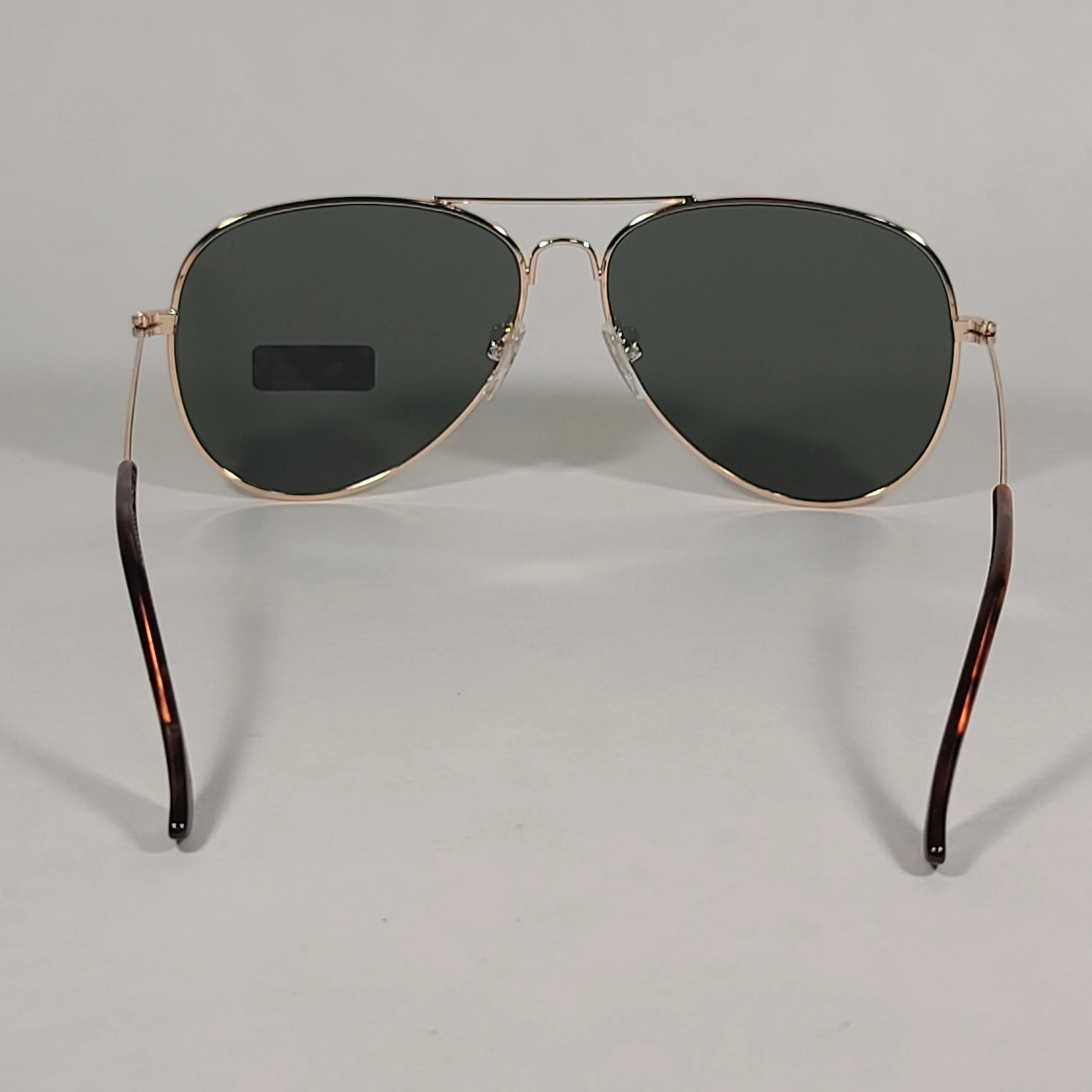 Tommy Hilfiger Simon Aviator Sunglasses Gold And Brown Metal Frame Green Lens