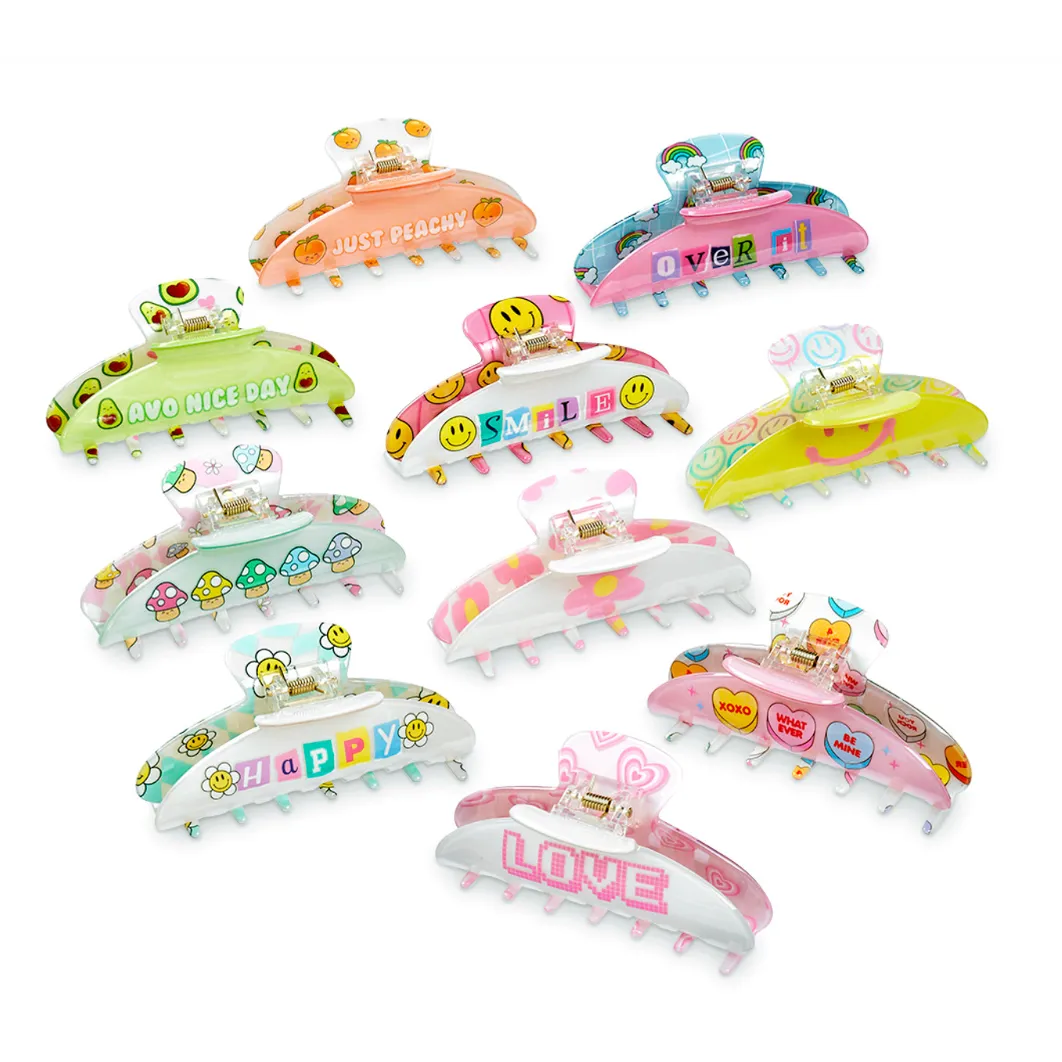 Top Trenz Two Sided Large Claw Clip- Burst