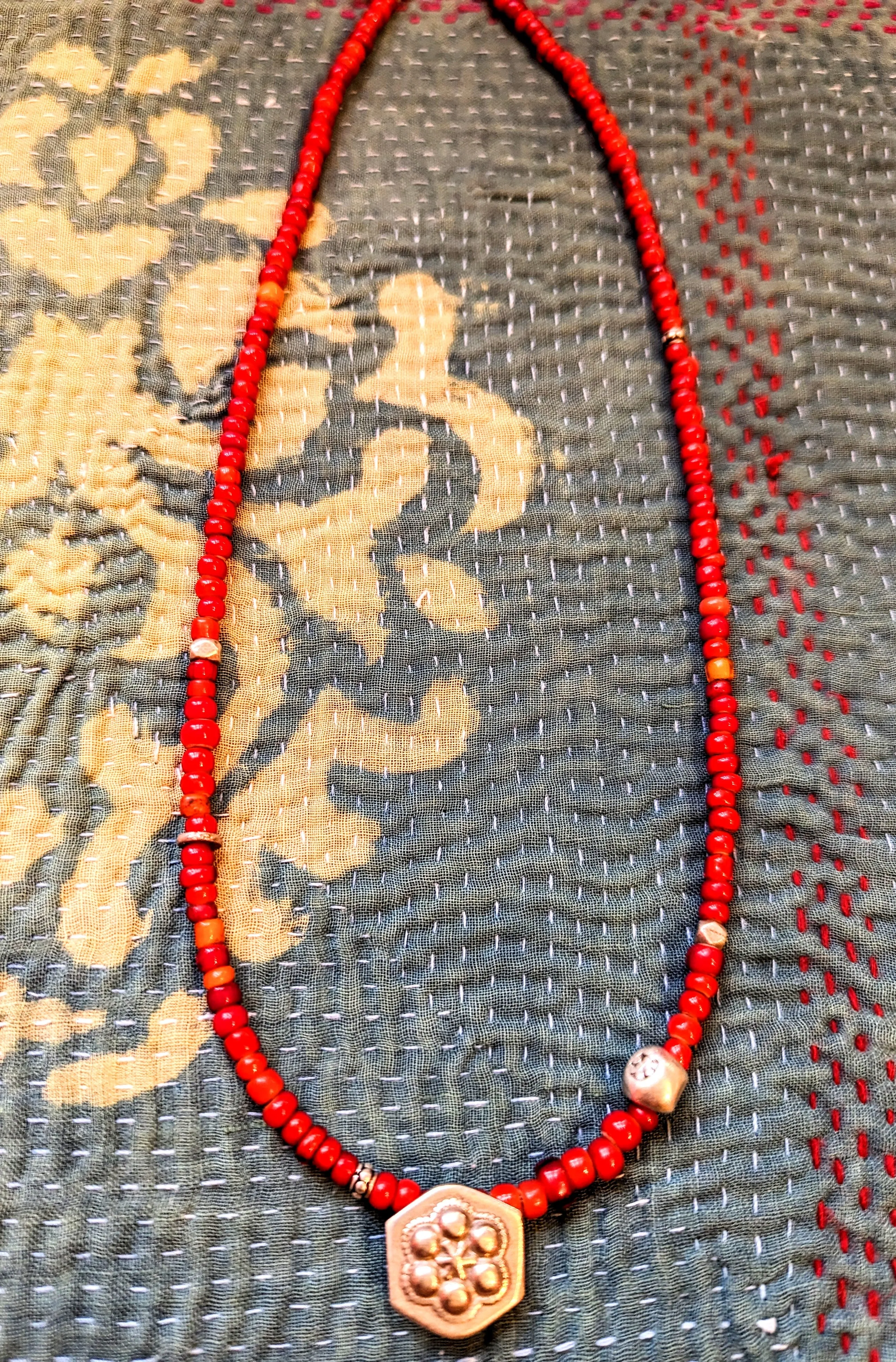 Tribal red trade beads