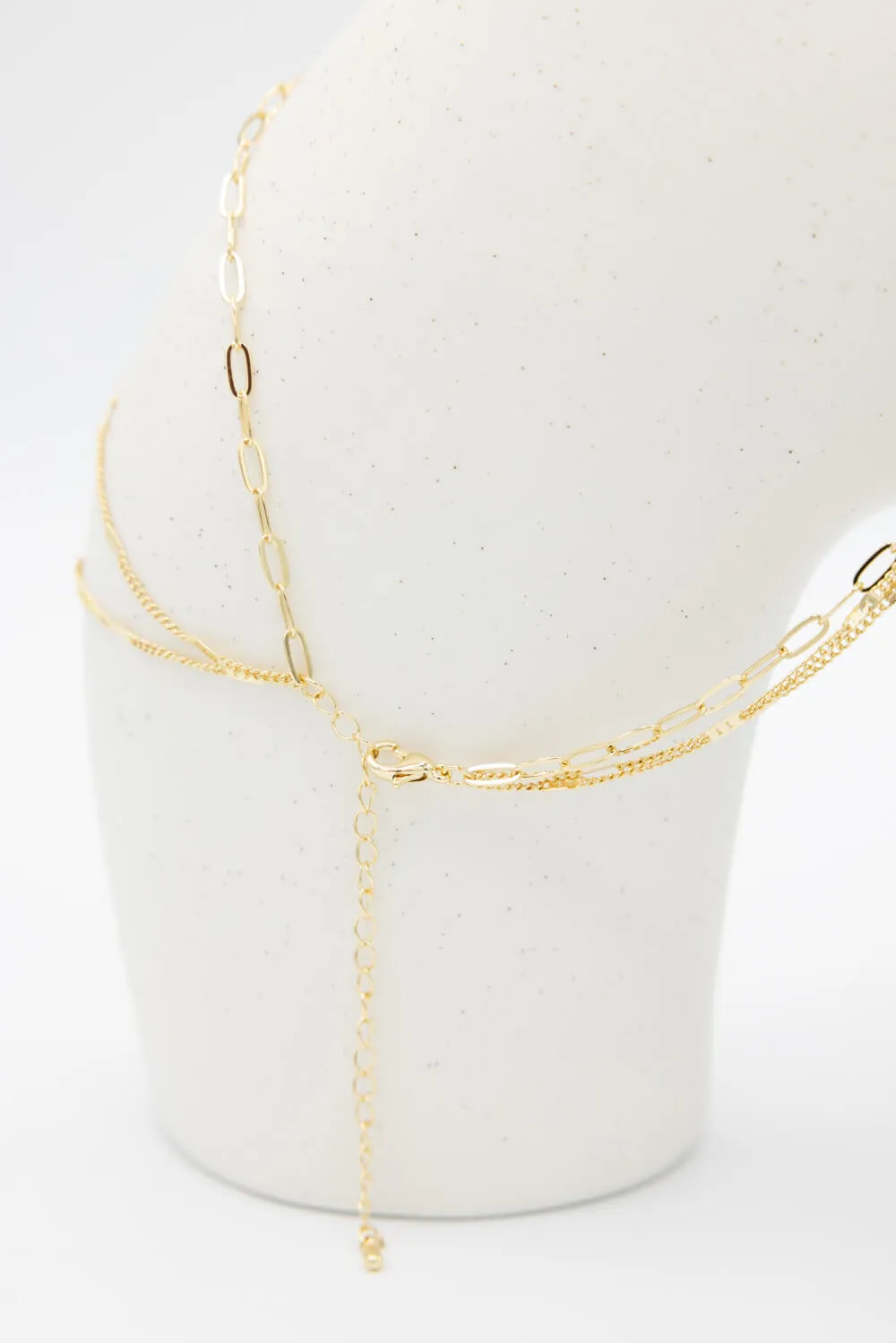 Triple Cross Chain Necklaces in Gold | DNC127GDCRY