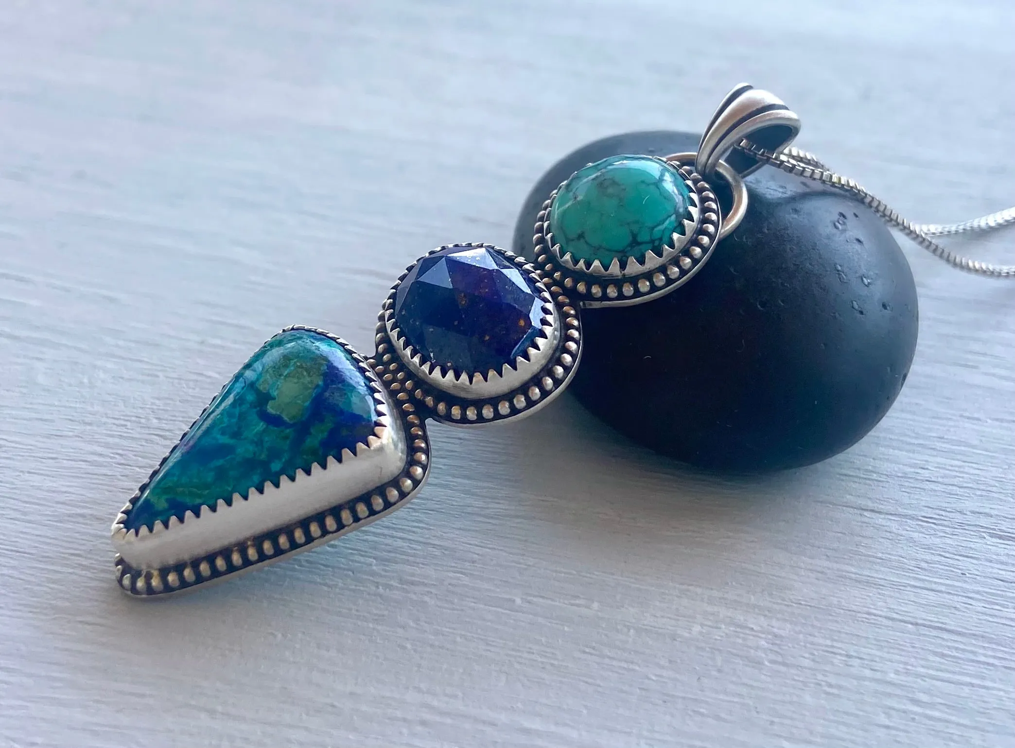 Triple Stoned Pendant-RESERVED