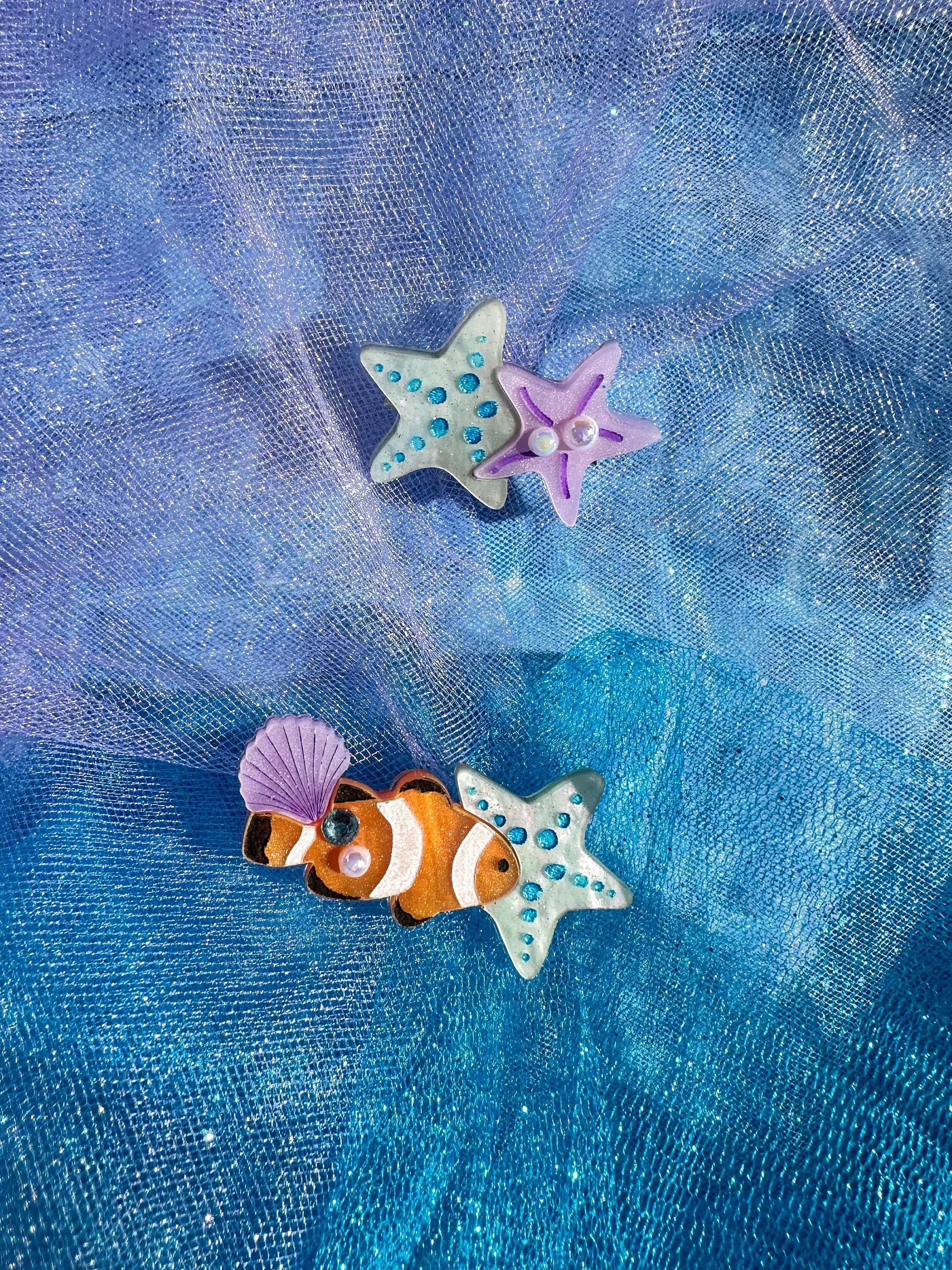 Tropical Reef Hair Clips/Brooch
