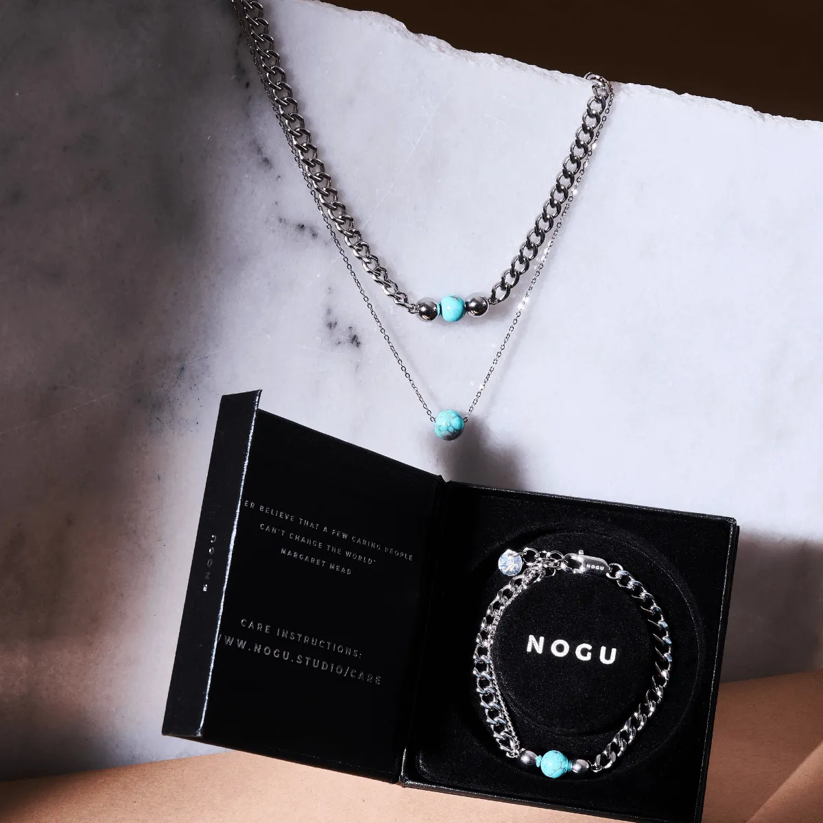Turquoise x Silver | Gemstone Chain Necklace