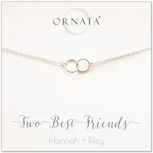Two Best Friends PERSONALIZED Sterling Silver Necklace by Ornata