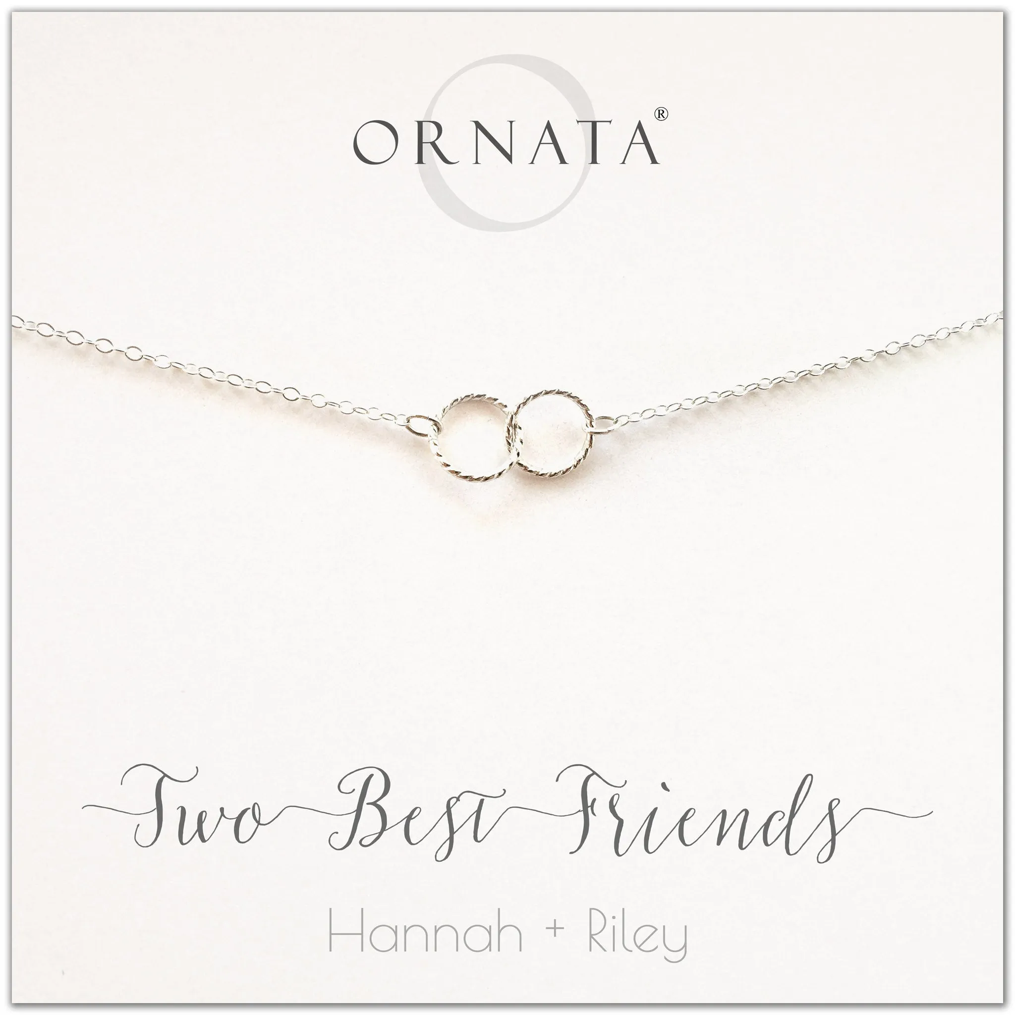 Two Best Friends PERSONALIZED Sterling Silver Necklace by Ornata
