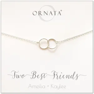 “Two Best Friends"  Sterling Silver Necklace | Large | Friends & Sisters