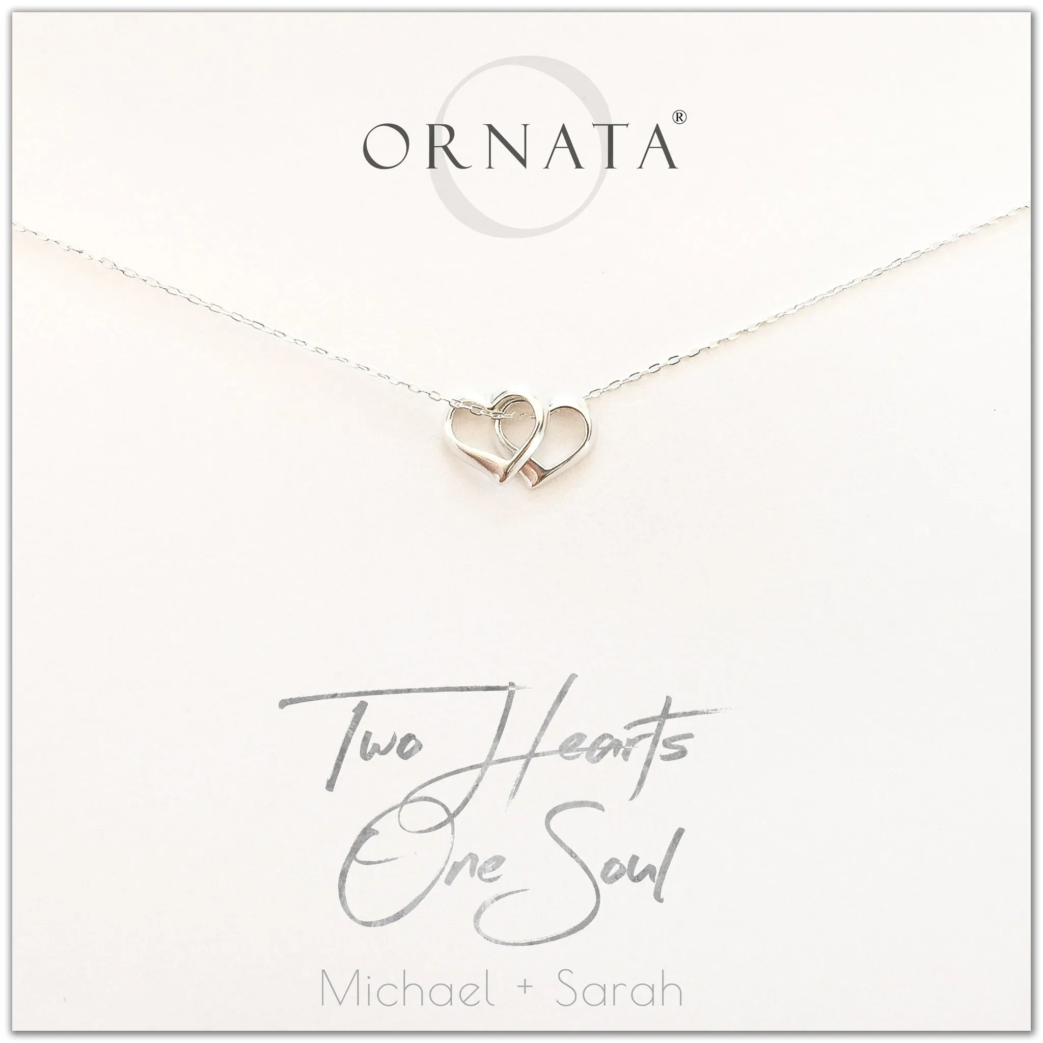 “Two Hearts One Soul” Sterling Silver Necklace | Floating Hearts