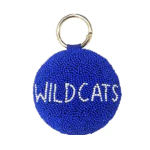 UK UNIVERSITY OF KENTUCKY WILDCATS BEADED KEY CHAIN