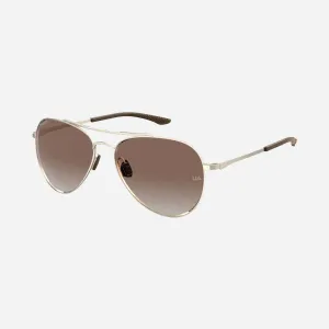 Under Armour UA Instict Sunglasses Light Gold Frame, Polarised Brown Lens