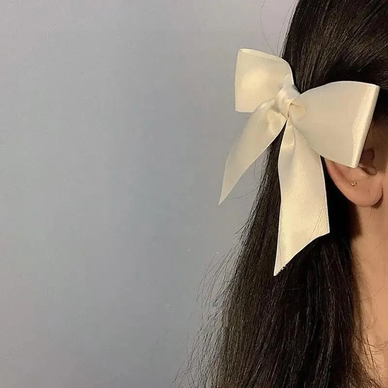 Unique Bow Hair Clips Satin Ribbon Hair Bows Clips Vintage Bowknot Side Hairpin Cute Girls Barrettes Fashion Women Hair Accessories