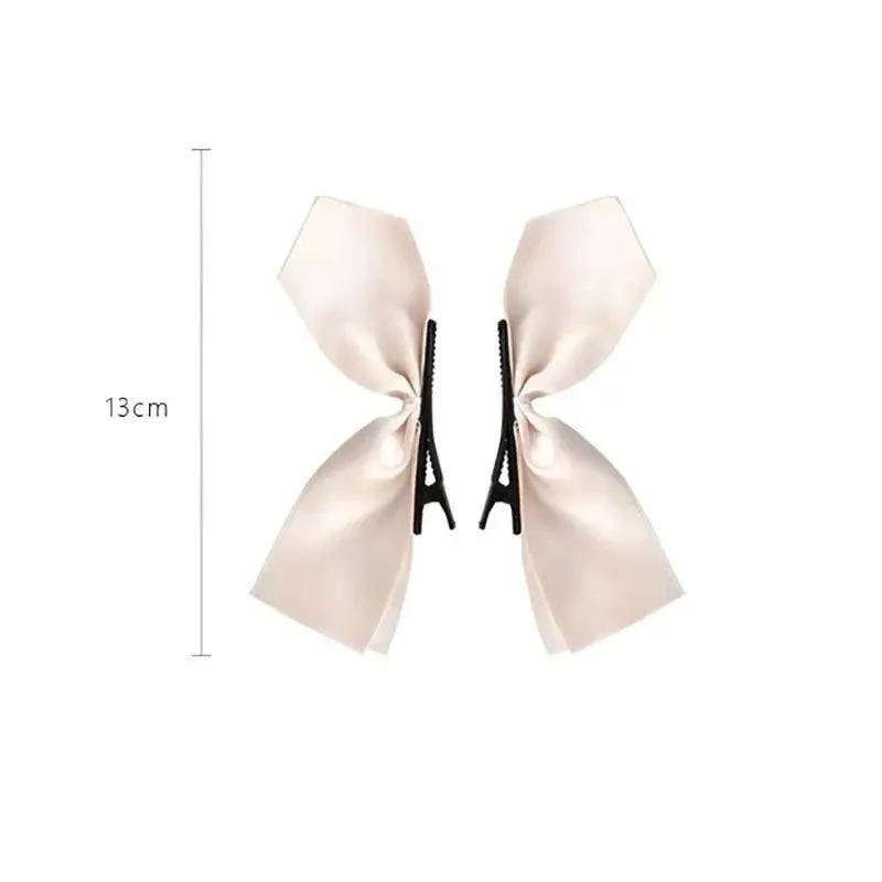 Unique Bow Hair Clips Satin Ribbon Hair Bows Clips Vintage Bowknot Side Hairpin Cute Girls Barrettes Fashion Women Hair Accessories