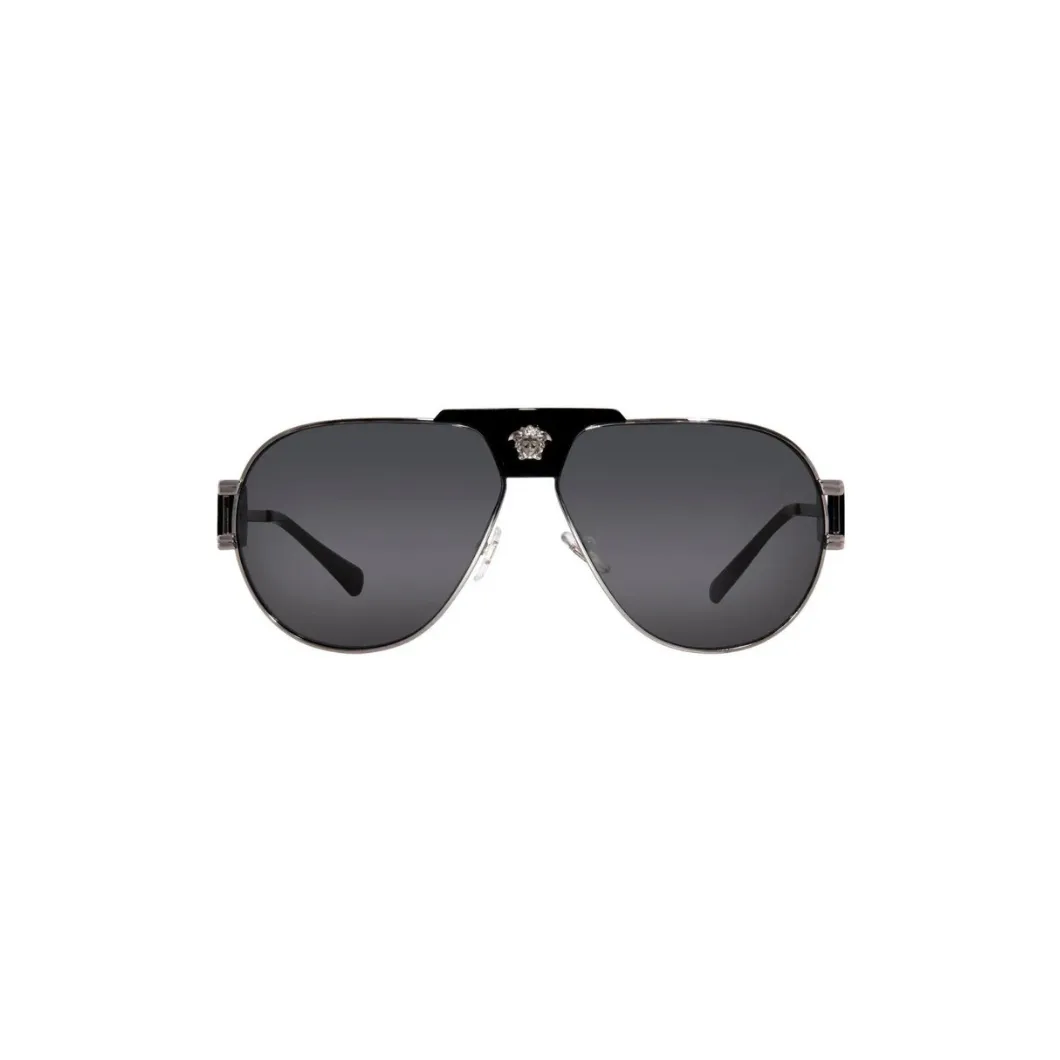 VERSACE Dark Grey Pilot Men's Sunglasses
