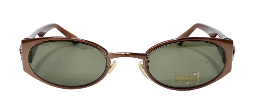Versace Vintage 1990's Bronze Oval Sunglasses