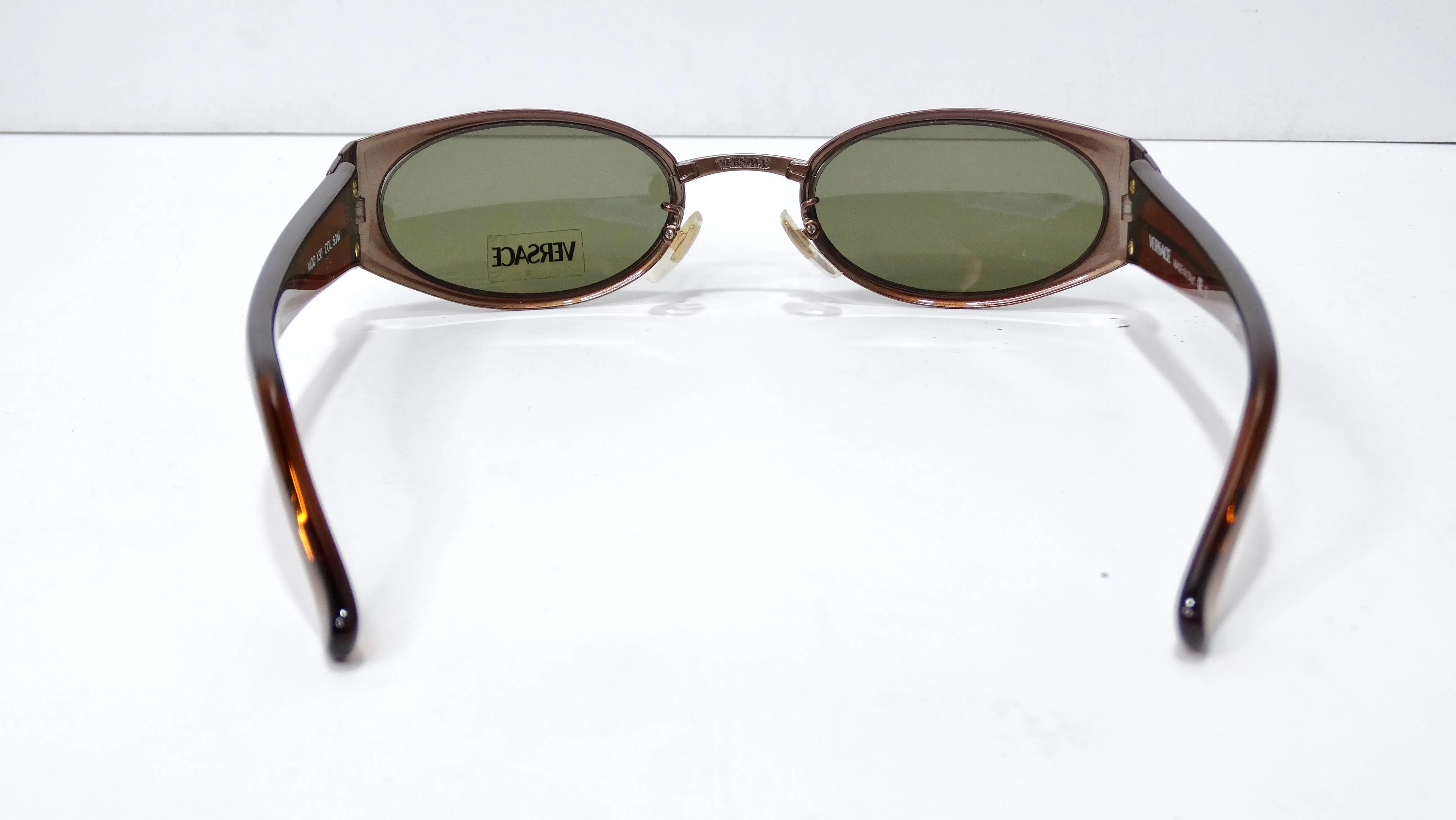 Versace Vintage 1990's Bronze Oval Sunglasses