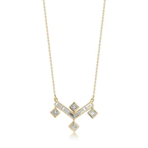Vibrations Single Drop Fringe Pendant Necklace in Diamond