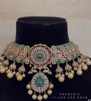 Victorian diamond choker diamond jewelery 22ct gold jewelry designs silver jewelry 925 silver jewelry polki diamond jewelry - SHABURIS