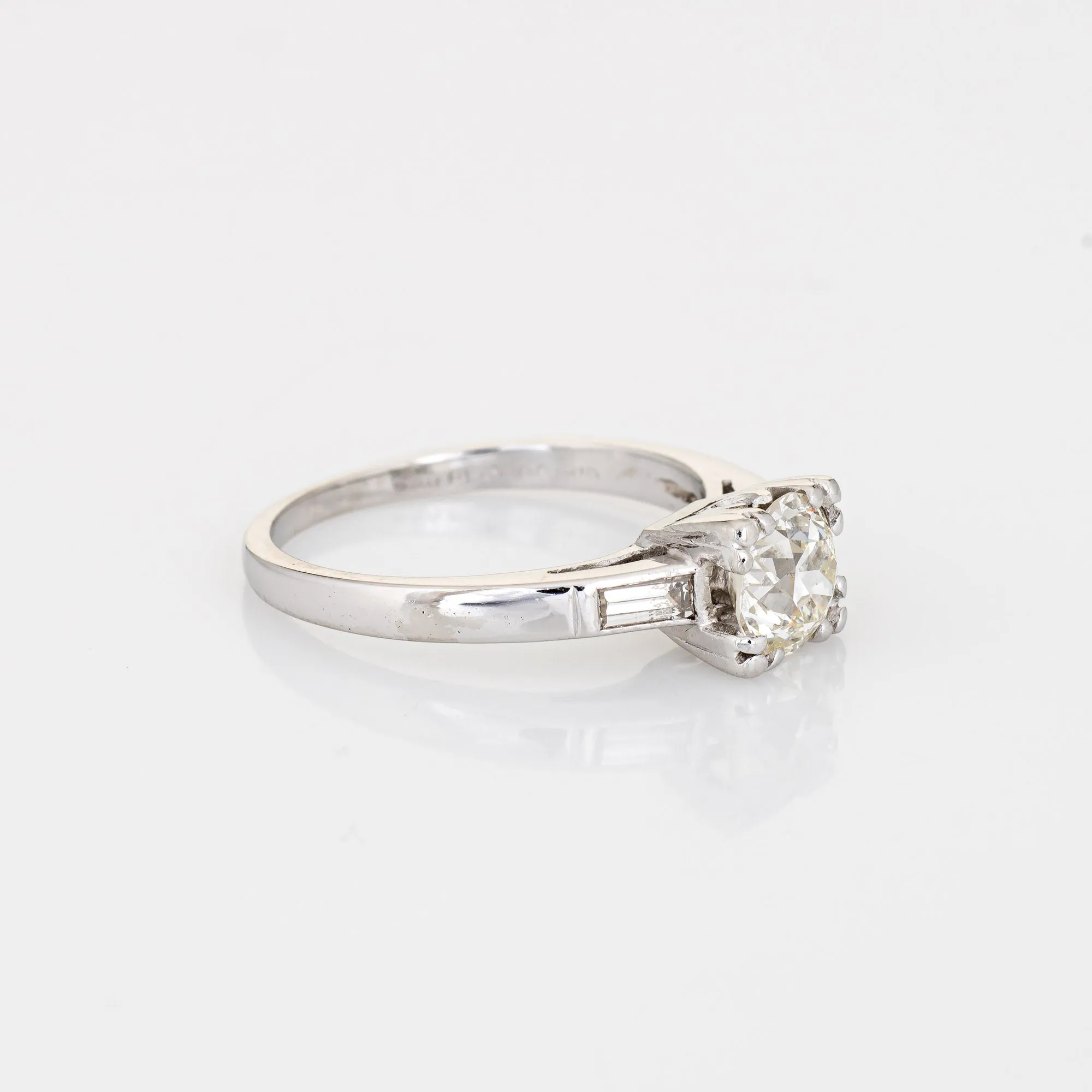 Vintage Art Deco 1ct Diamond Engagement Ring Platinum Estate Fine Bridal Jewelry