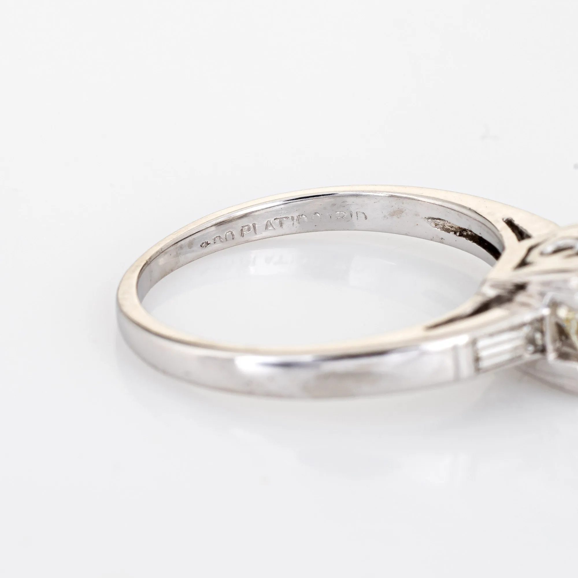 Vintage Art Deco 1ct Diamond Engagement Ring Platinum Estate Fine Bridal Jewelry