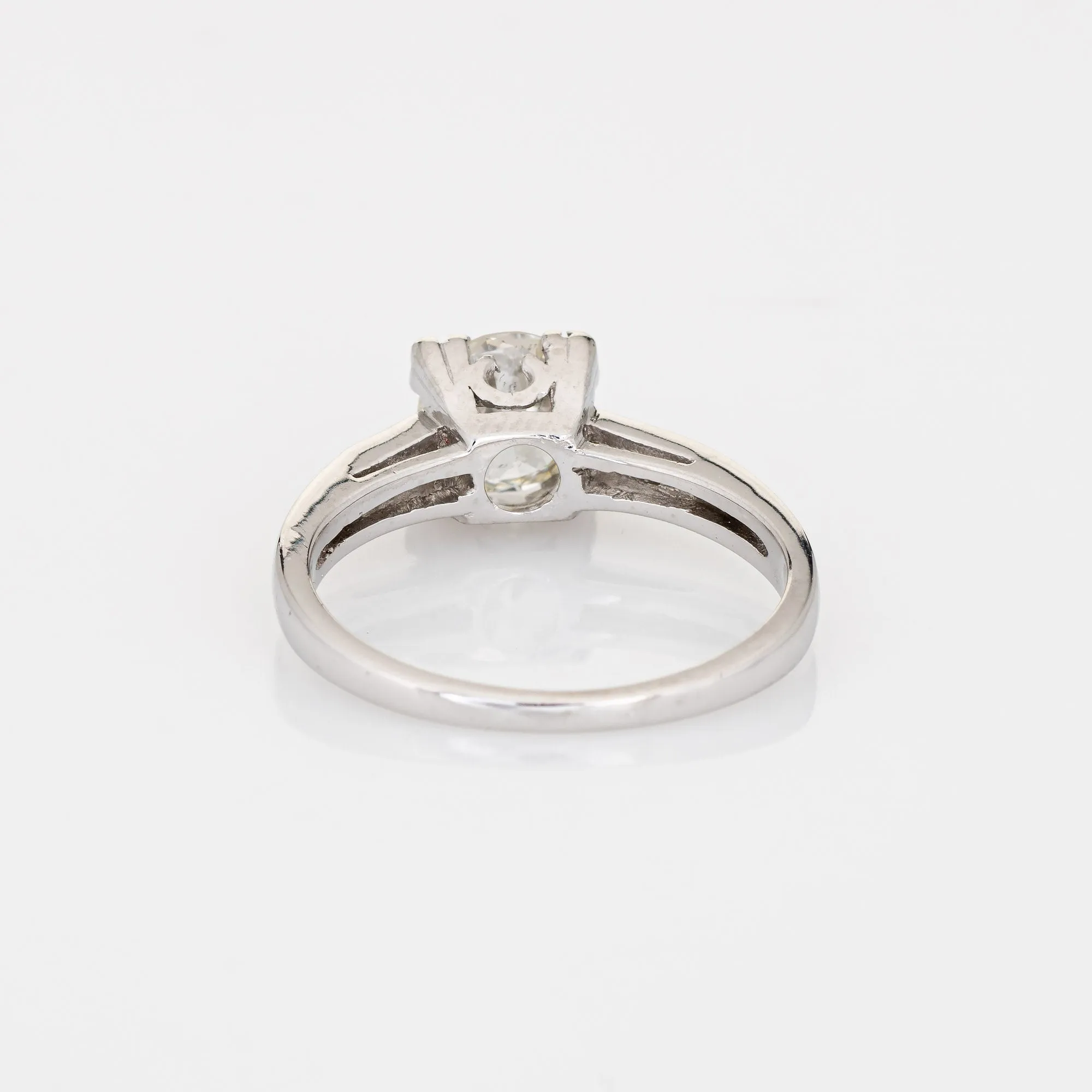 Vintage Art Deco 1ct Diamond Engagement Ring Platinum Estate Fine Bridal Jewelry