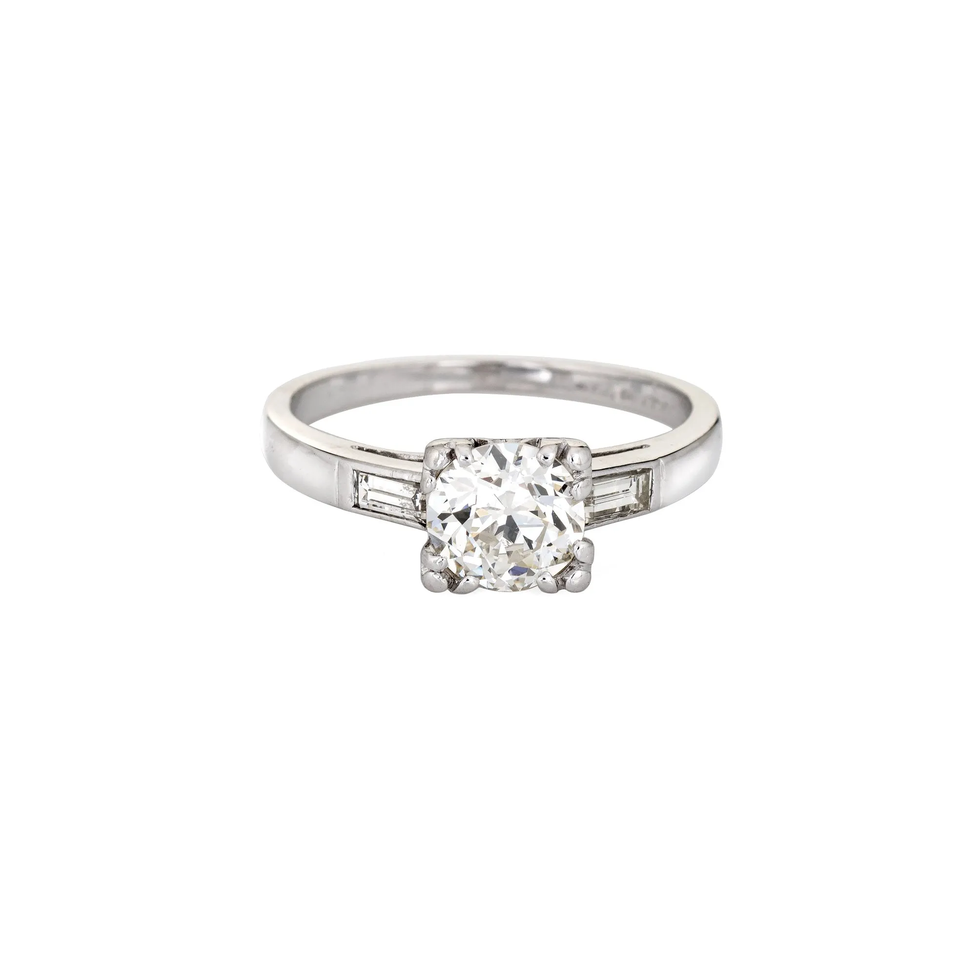 Vintage Art Deco 1ct Diamond Engagement Ring Platinum Estate Fine Bridal Jewelry