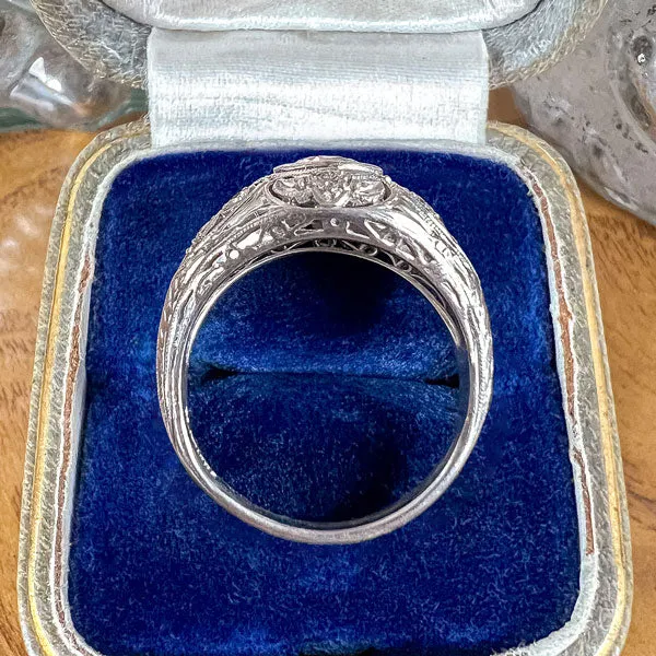 Vintage Filigree Engagement Ring, RBC 0.65ct
