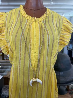 Vintage Gold Chain Tusk Necklace