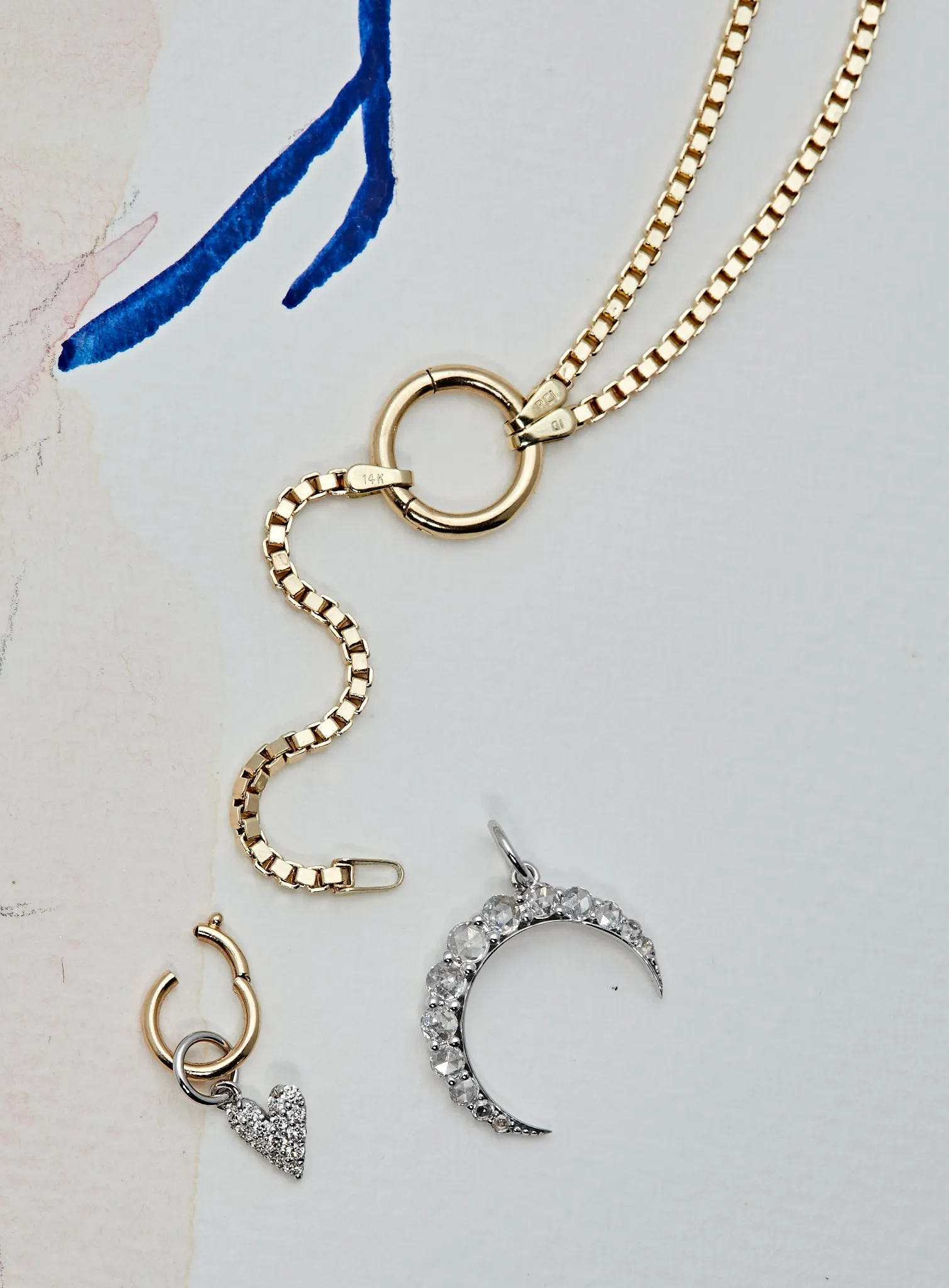 Waning Moon Rose Cut Diamond Pendant