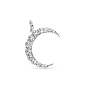 Waning Moon Rose Cut Diamond Pendant