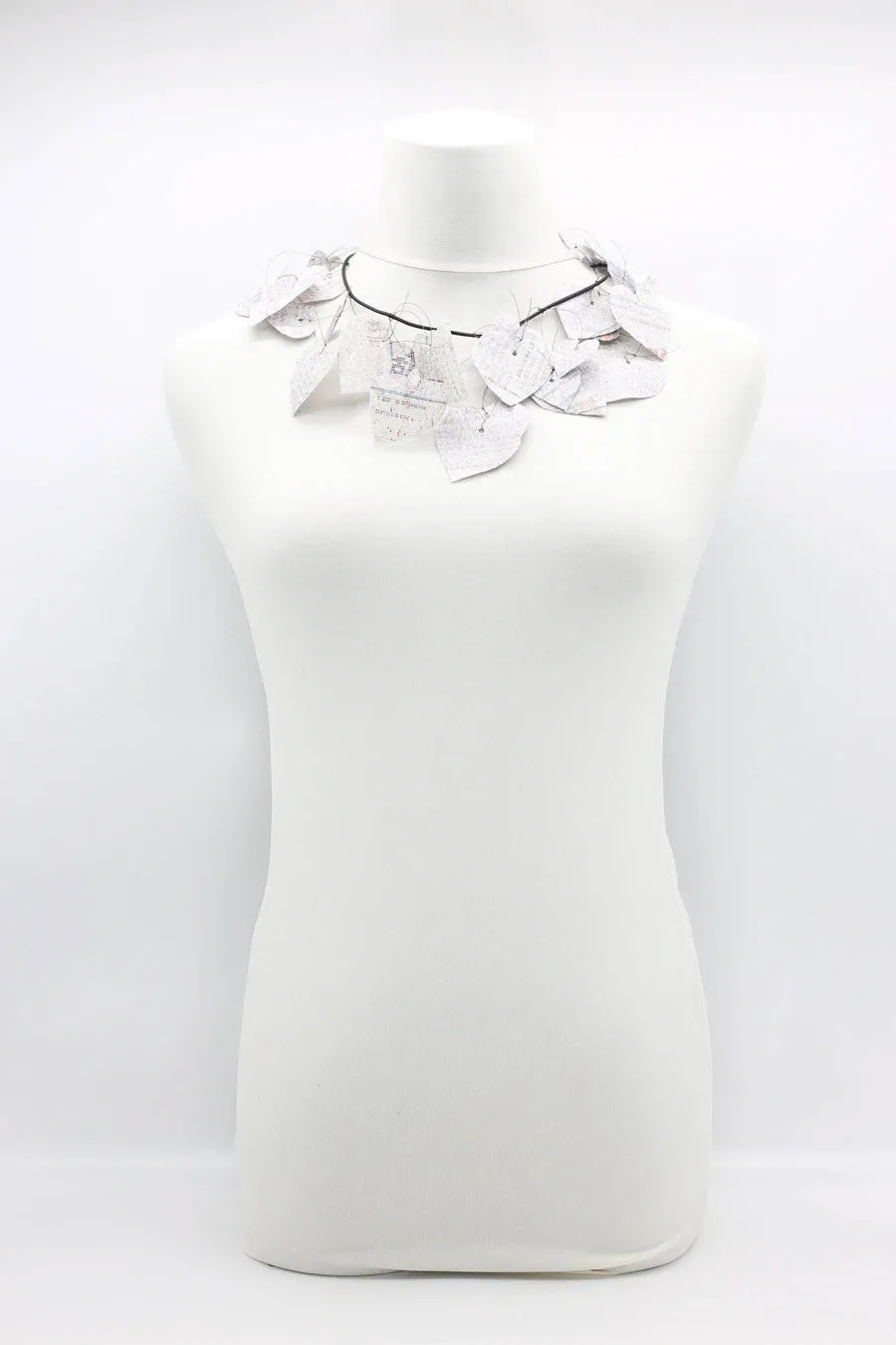 Waterproof Recycled Newspaper Heart Necklaces - Hand painted