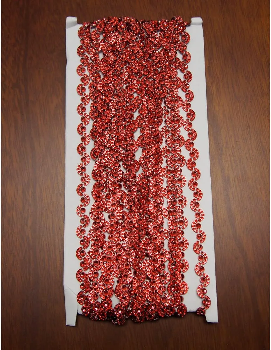 Wave Faux Rhinestone Banding Trim Strand, 10mm, 10 Yards