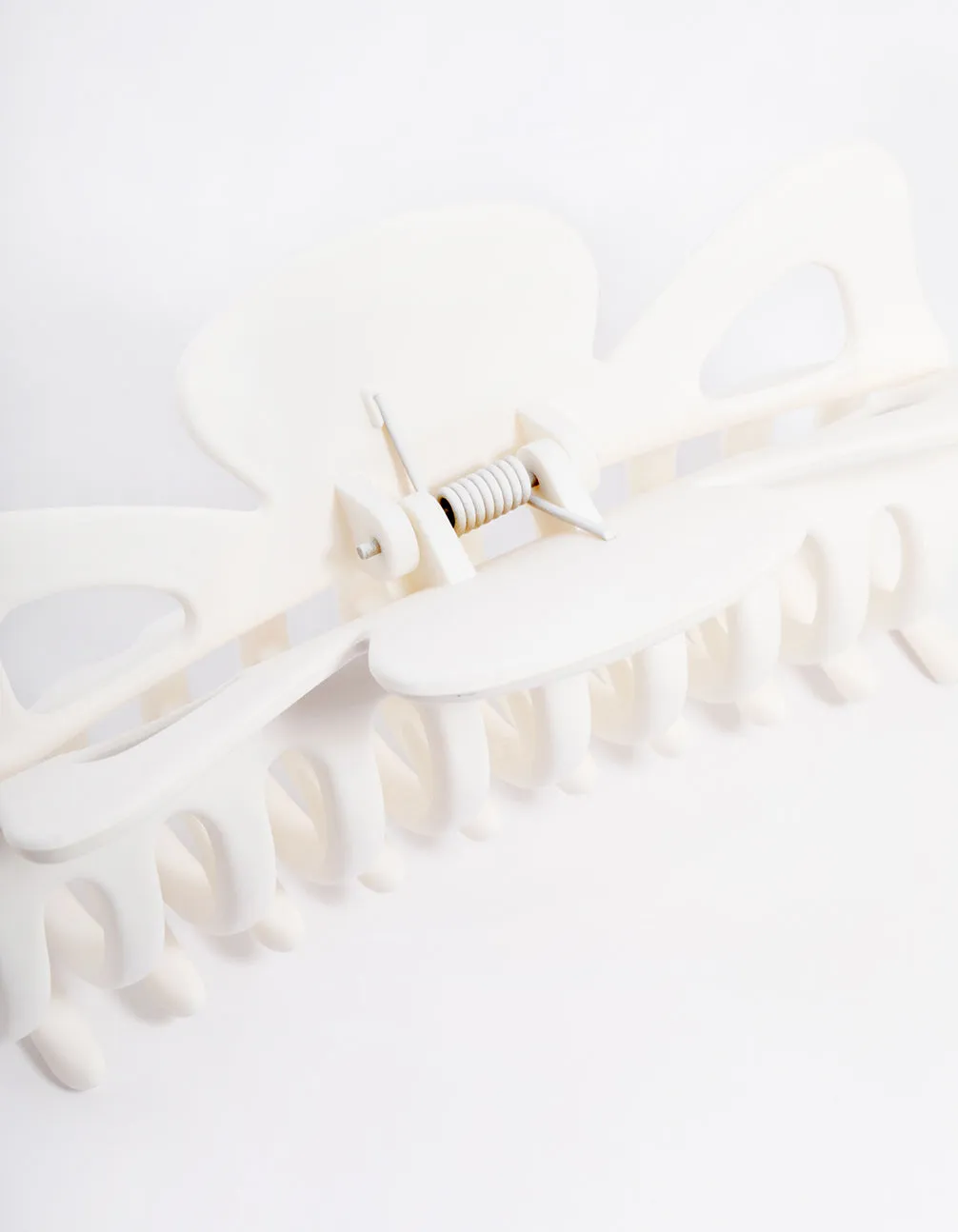 White Acrylic Triangle Cut Out Claw Clip