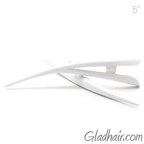 White Color Painted Beak Clip With Teeth - Pair