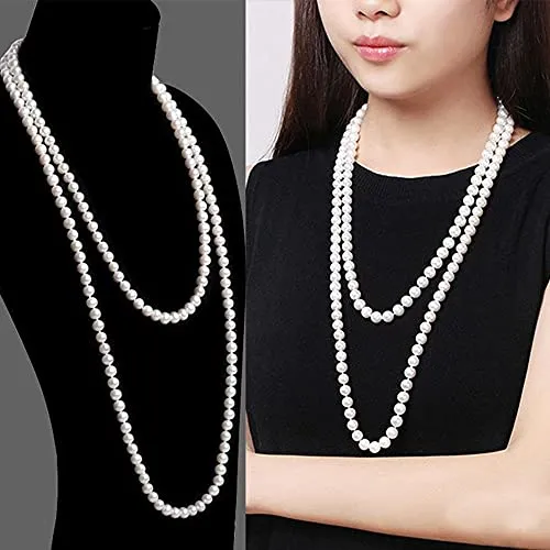 White Pearl Beaded Necklace