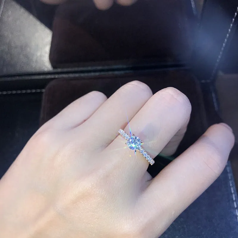 White Sapphire Engagement Ring Women Wedding Bridal jewelry