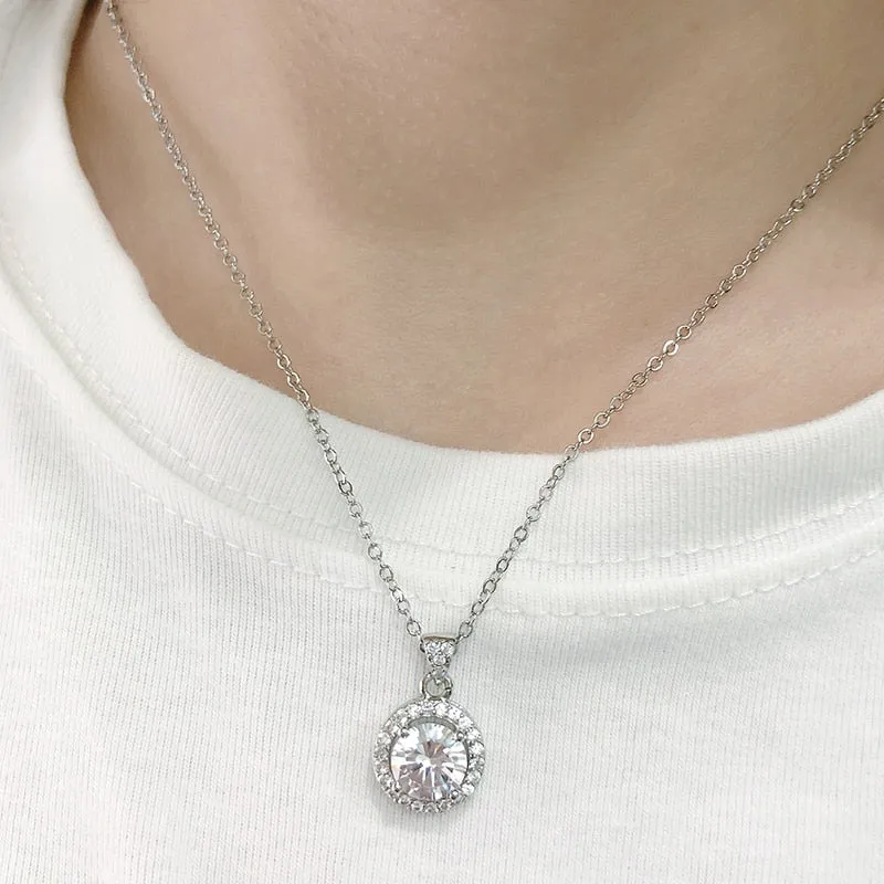 White Sapphire Jewelry Sets Engagement 18K Gold Ring Necklace Earrings Bridal