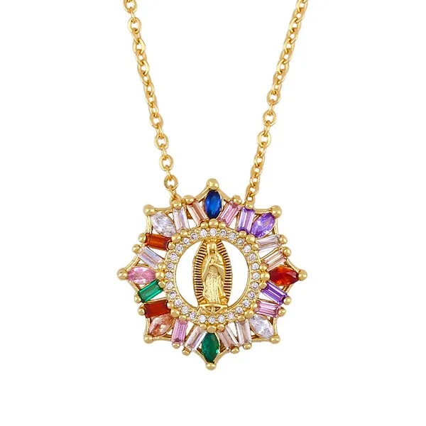 Wholesale gold copper cross virgin Necklaces JDC-NE-AS218
