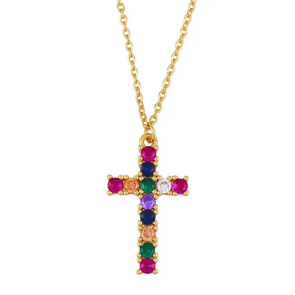 Wholesale gold copper cross virgin Necklaces JDC-NE-AS218