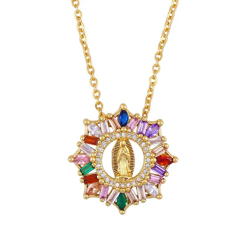 Wholesale gold copper cross virgin Necklaces JDC-NE-AS218