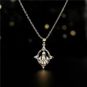 Wholesale gold copper virgin Mary Necklaces JDC-NE-ag023
