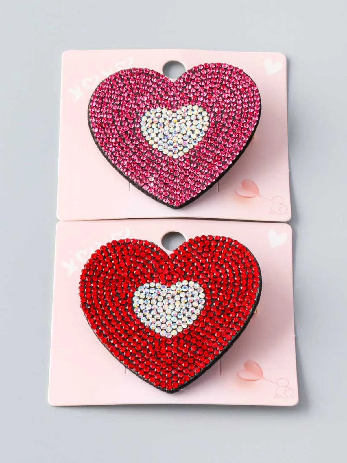 WOMEN'S ASSORTED COLORS HEART HAIR CLIPS
