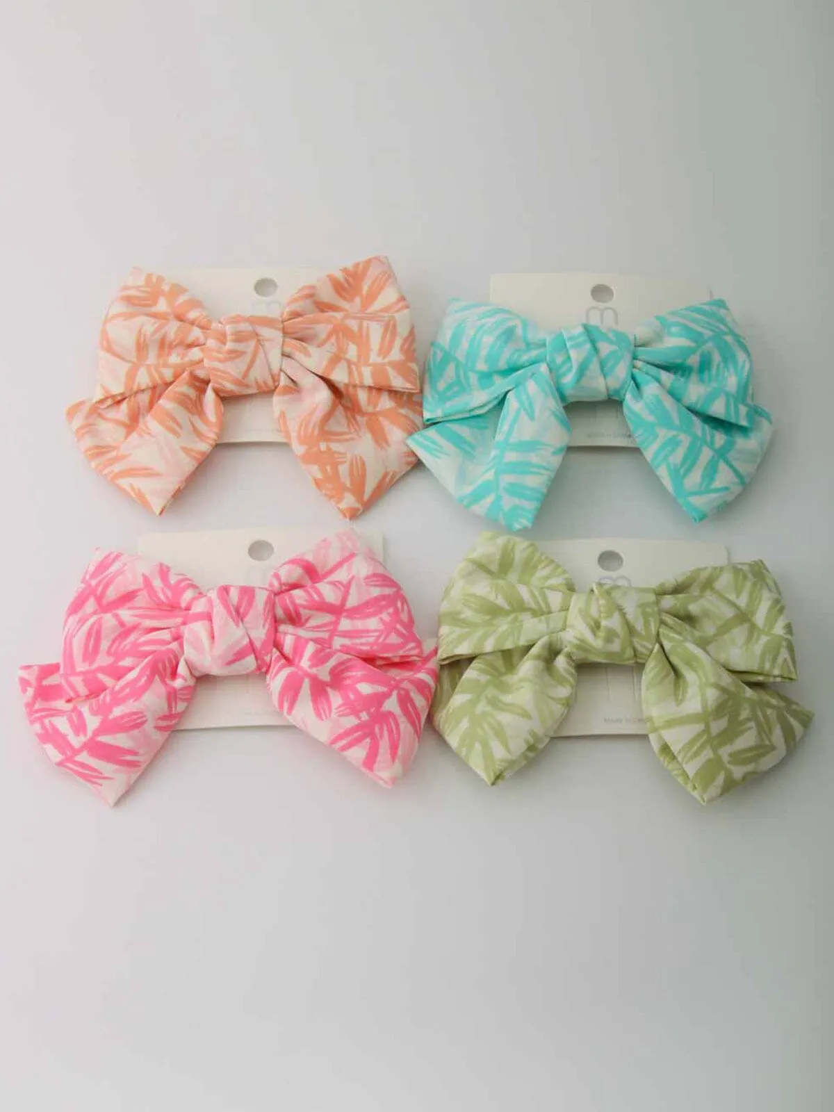 WOMEN'S ASSORTED COLORS PRINTED BOW HAIR CLIPS