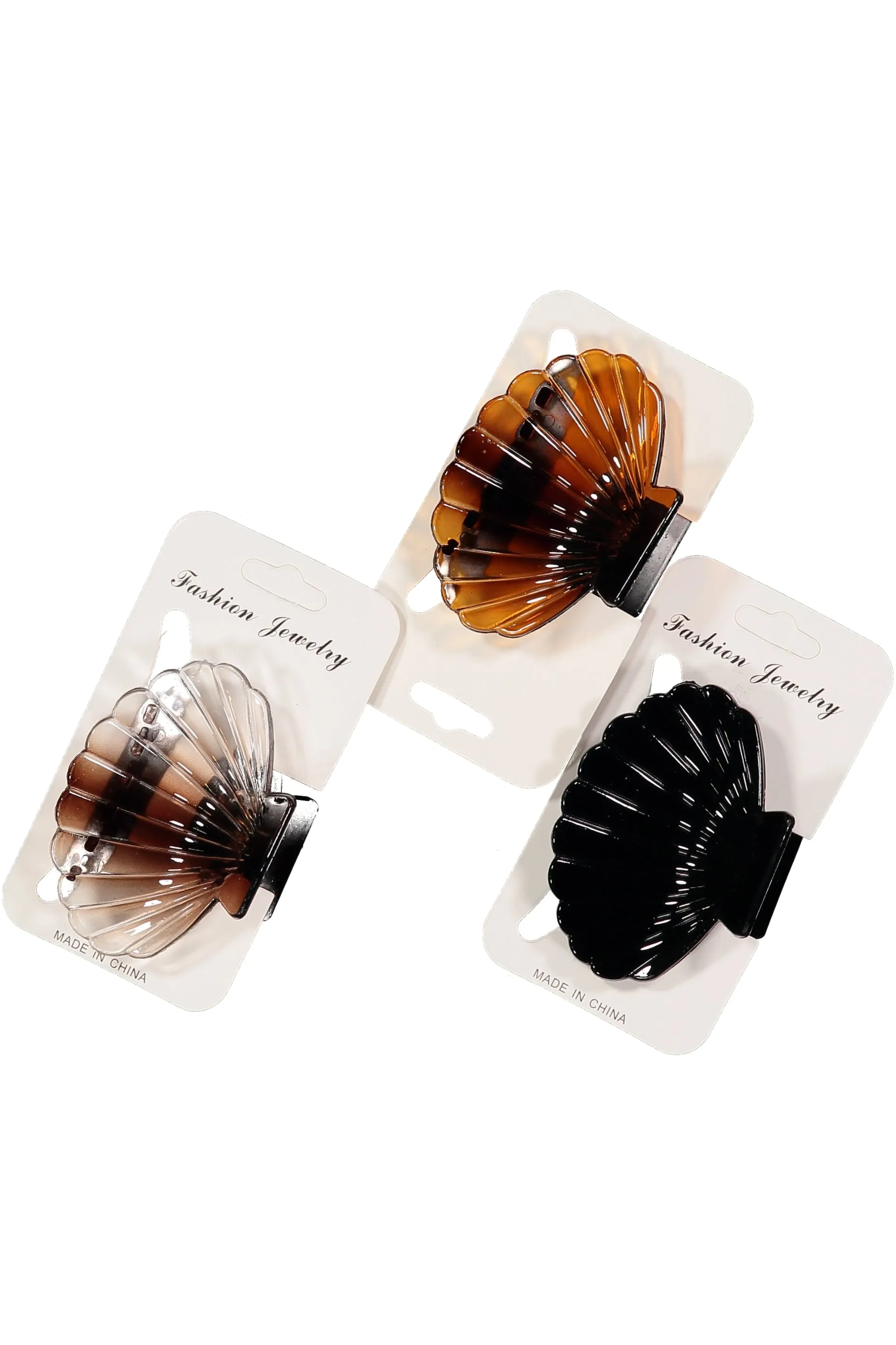 WOMEN'S ASSORTED COLORS SHELL SHAPE HAIR CLIPS