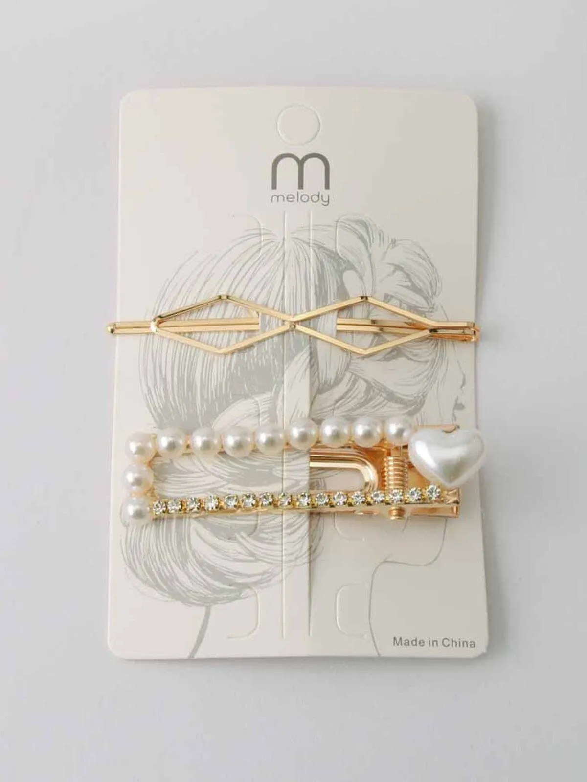 WOMEN'S GOLD PEARL HAIR CLIPS