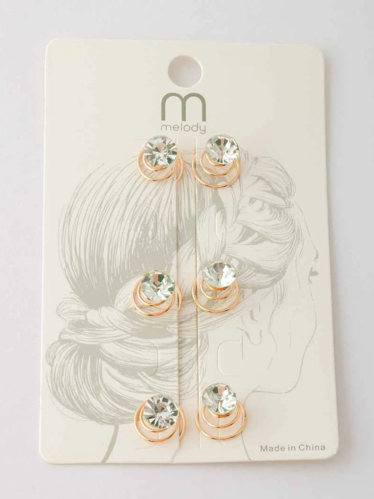 WOMEN'S GOLD STONE HAIR PINS